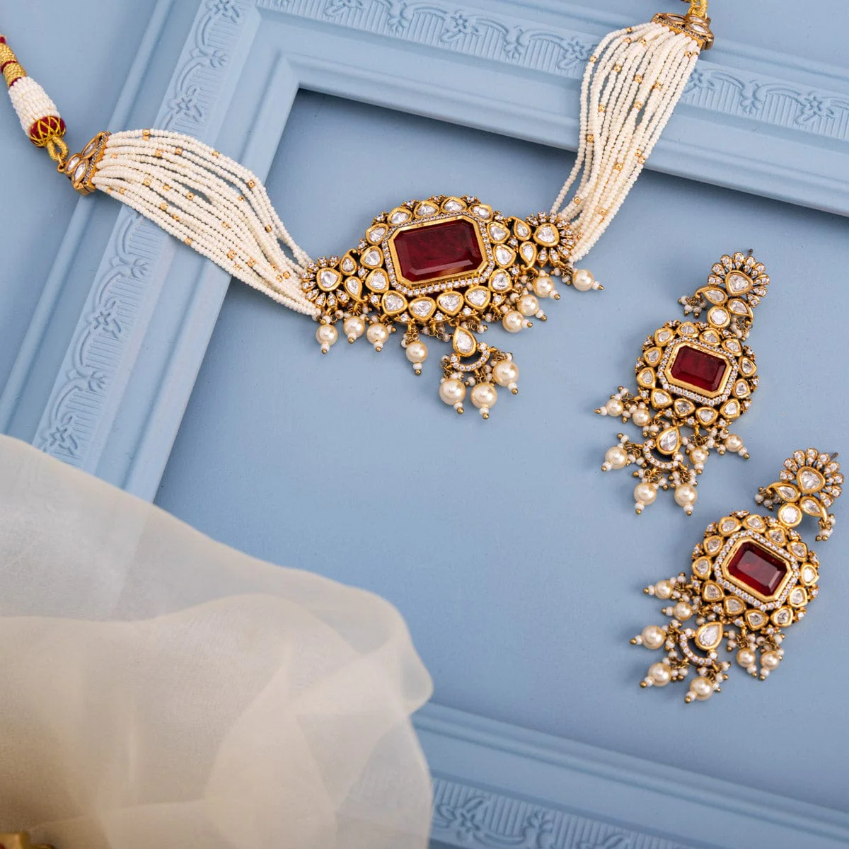 Kundan Necklace 149233 - Image 18
